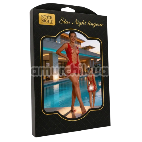 Платье Star Night Open Bright Mini Dress, красное