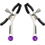 Зажимы для сосков DS Fetish Metal Nipple Clamps With One Bell, фиолетовые - Фото №1