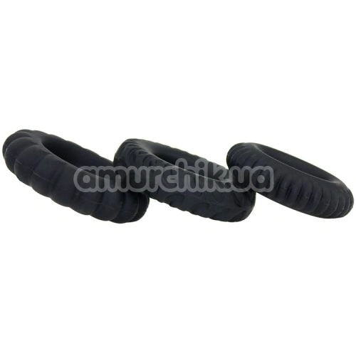 Набір ерекційних кілець Alume 4 Cock Ring Set, чорний