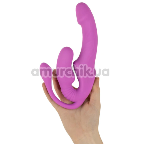 Безременевий страпон з вібрацією Teazers Strapless Strap-On With Anal Plug, рожевий