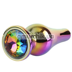Анальная пробка с радужным кристаллом Matrix Mont Classic Rainbow Butt Plug M, радужная - Фото №1
