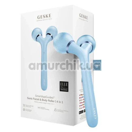 Ультразвуковий масажер Geske Sonic Facial & Body Roller 4 in 1, блакитний