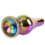 Анальная пробка с радужным кристаллом Matrix Mont Classic Rainbow Butt Plug M, радужная - Фото №1