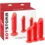 Набор из 3 анальных пробок с вибрацией Hot Storm Anal Slim Dildo Kit, красный - Фото №7