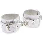 Фіксатори для рук Leather Dominant Hand Cuffs, білі - Фото №1