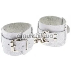 Фиксаторы для рук Leather Dominant Hand Cuffs, белые - Фото №1