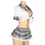 Костюм школярки Star Night Crop Top Plaid Skirt Schoolgirl Costume Set, білий: топ + спідниця - Фото №5