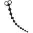 Анальная цепочка Alume Silicone Anal Bead Chain With Double Ring, черная - Фото №1