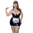 Костюм горничной JSY Sexy Lingerie P61108, черный: платье + головной убор + трусики-стринги + метелка + фартук - Фото №2
