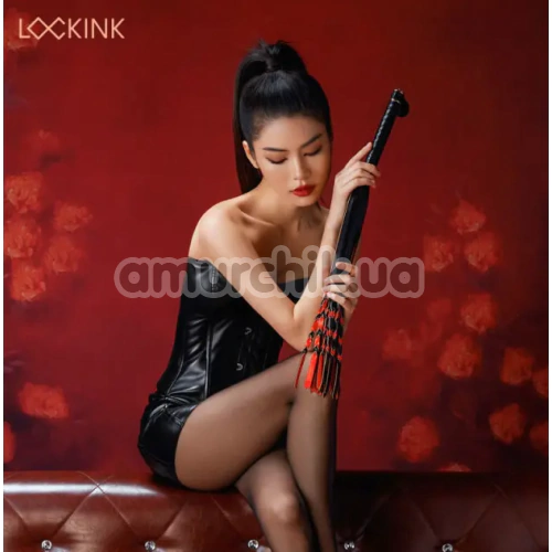 Флоггер Lockink Sevanda Red & Black Braided Tail Flogger, черно-красный