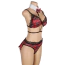 Костюм студентки Star Night Sexy Universitar Costume, чорно-червоний: бюстгальтер + трусики + портупея з комірцем - Фото №6