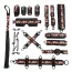 Бондажний набір Lockink The Flowering Serpent Leather Bondage Restraint Set 12PC, чорний - Фото №1