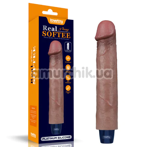 Вибратор Lovetoy Real Softee 9 Platinum Silicone, коричневый