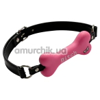 Кляп DS Fetish Mouth Bone Gag Bitch, рожево-чорний - Фото №1