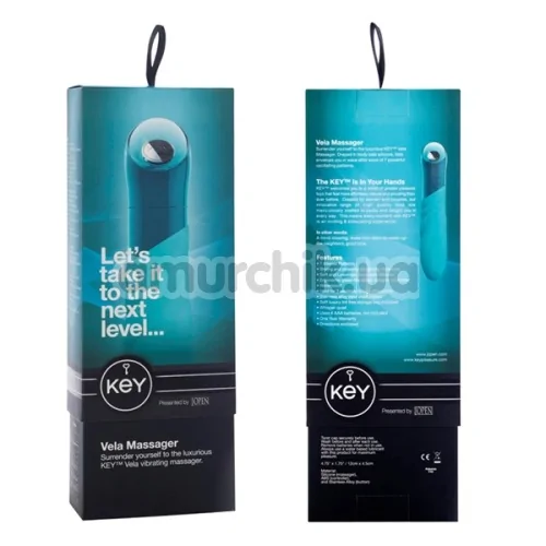 Вибратор KEY Vela Massager, голубой