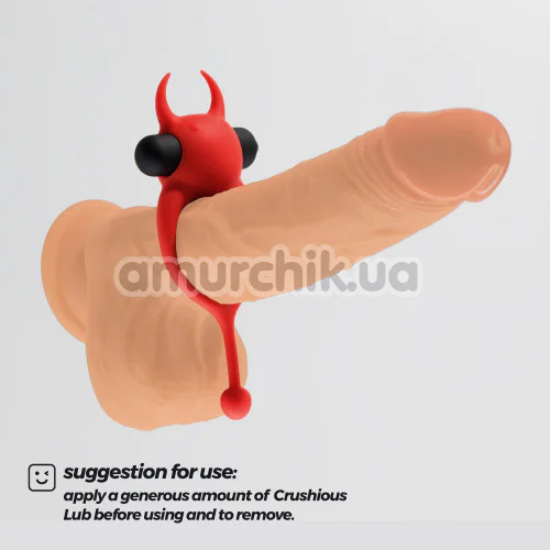 Виброкольцо для члена Crushious Daemon, красное