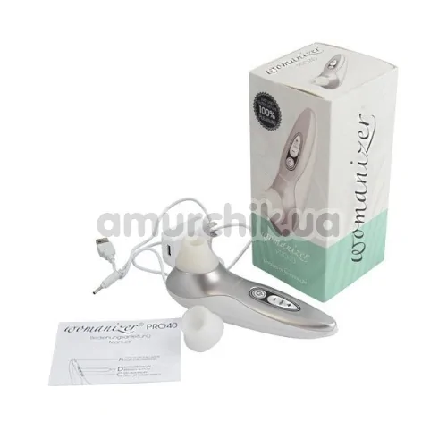 Симулятор орального сексу для жінок Womanizer Pro40, сірий
