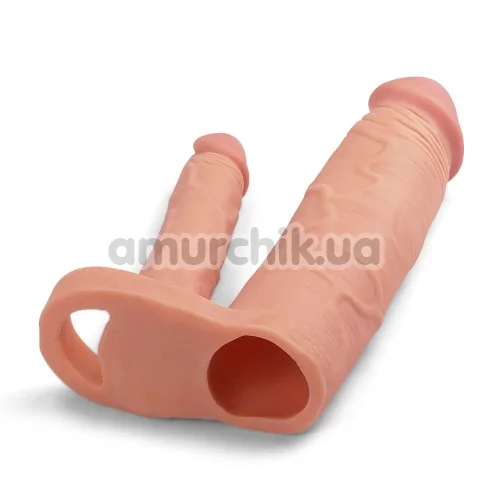 Двойная насадка - удлинитель пениса Lovetoy Pleasure X-Tender Series LV314011, телесная