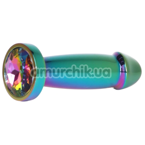 Анальная пробка с радужным кристаллом Exclusivity Jewellery Multicolour Penis Plug S, радужная