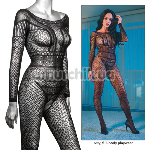 Комбинезон Scandal Full Length Lace Body Suit, черный