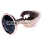 Анальна пробка з чорним кристалом Exclusivity Jewellery Red Gold Plug, золота - Фото №1