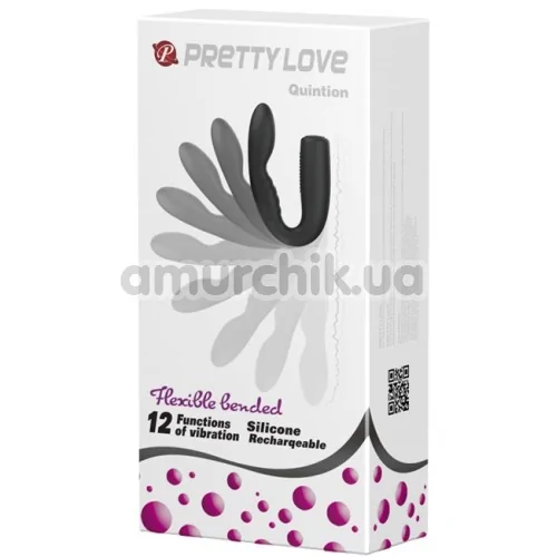 Вибратор клиторальный и точки G Pretty Love Quintion, черный