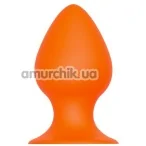 Анальная пробка Bootyful Silicone Plug With Suction Cup 7 см, оранжевая - Фото №1