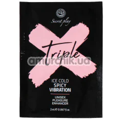 Збуджуючий гель з ефектом вібрації Secret Play Triple X Icy Cold Spicy Vibration, 2 мл - Фото №1