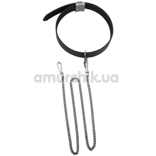 Ошейник с поводком Lockink Tied Collar With Leash Set, черный