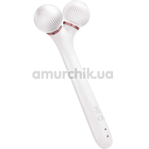 Ультразвуковий масажер для обличчя Geske Sonic Facial Roller 4 in 1, кремовий