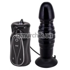 Анальная пробка с вибрацией Pleasure Thrust Vibrating Butt Plug, черная - Фото №1