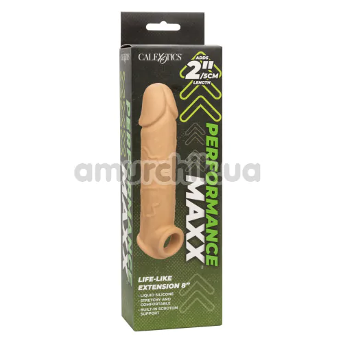 Насадка на пеніс Performance Maxx Life-Like Extension 8, тілесна