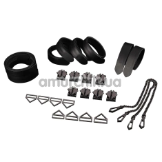 Бондажний набор Lockink 8-Bondage-Straps Restraint Set, черный - Фото №1