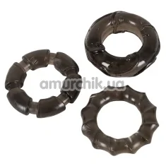 Набор эрекционных колец Stretchy Cockrings, черный - Фото №1
