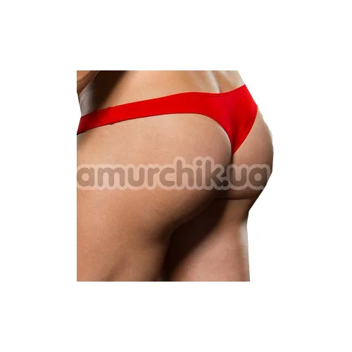 Трусы-стринги мужские Microfiber Zip Up Low-Rise Thong, красные