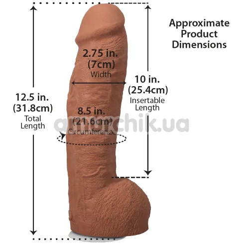 Фалоімітатор Doc Johnson The Realistic Cock Hung 12, світло-коричневий