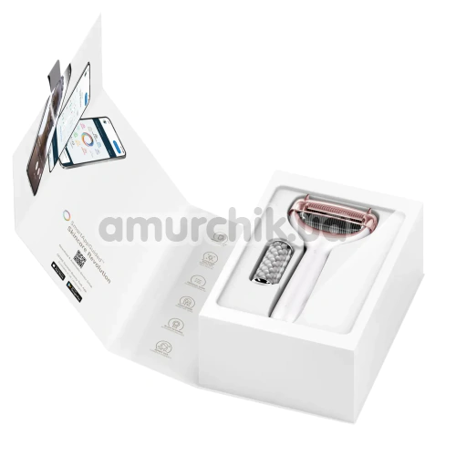 Массажер-роллер для лица и тела с микроиглами Geske MicroNeedle Face & Body Roller 8 in 1, кремовый