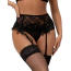 Комплект Star Night Mesh & Bow Garter Panties, чорний: пояс для панчіх + трусики-стрінги - Фото №1