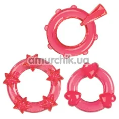 Набір ерекційних кілець Magic C-rings червоний, 3 шт - Фото №1