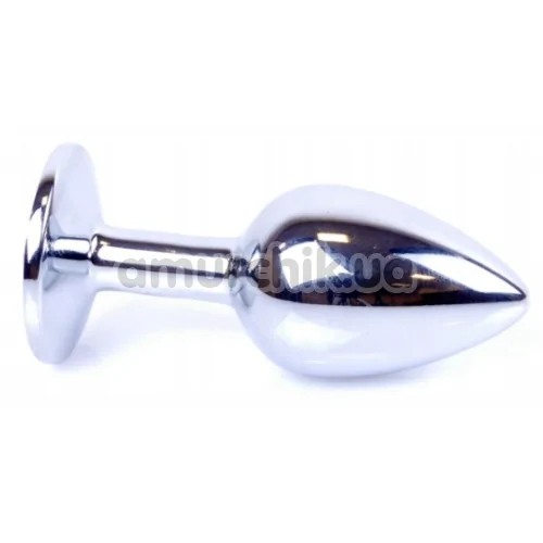 Анальная пробка с ярко-розовым кристаллом Exclusivity Jewellery Silver Plug, серебряная