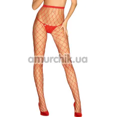 Колготки Obsessive Garter S812, красные - Фото №1