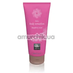 Масажний лубрикант Shiatsu Berry Body Sensation Raspberry Scent 2 in 1 Massage and Glide Gel, 200 мл - Фото №1