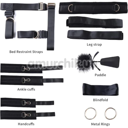 Бондажный набор Lockink Yeahwow Bed Restraint Set, черный