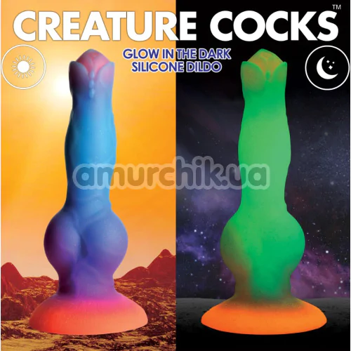 Фаллоимитатор Creature Cocks Space Cock Glows In The Dark, разноцветный