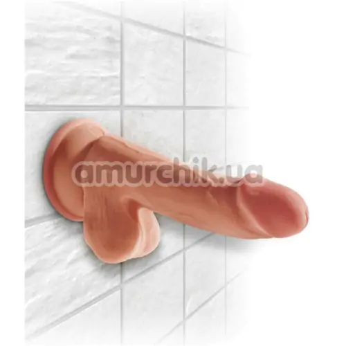 Фаллоимитатор King Cock Plus 6.5 Triple Density Cock With Balls, светло-коричневый