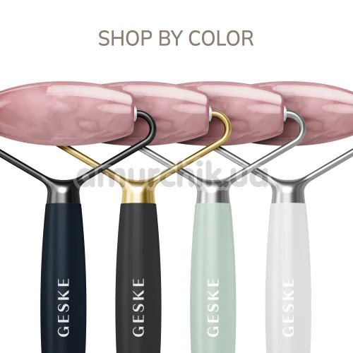 Роликовый массажер Geske Rose Quartz Face & Body Roller 5 in 1, черно-золотой