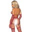 Комплект Star Night Sinful Luxe Diamond Fishnet Set, красный: бюстгальтер + пояс для чулок + перчатки + трусики-стринги + чулки - Фото №6