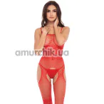 Комбинезон Sparkle Crotchless Bodystocking, красный - Фото №1