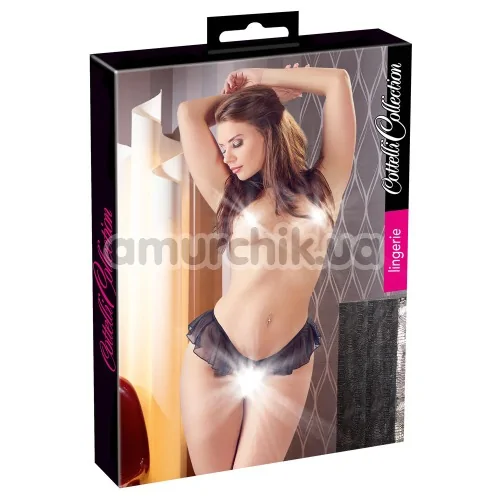 Трусики-стринги Cottelli Collection Flounced String 2321920, чёрные