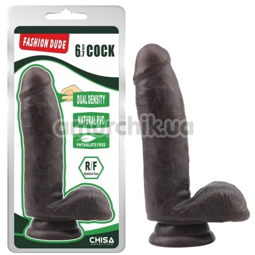 Фалоімітатор Fashion Dude Cock 6.7, темно-коричневий